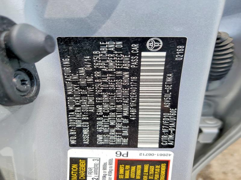 Продаж на аукціоні авто 2014 Toyota Camry, vin: 4T4BF1FK2ER401718, номер лоту: 57117666