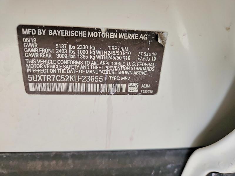 Aukcja sprzedaży 2019 Bmw X3, vin: 5UXTR7C52KLF23655, numer aukcji: 57321456