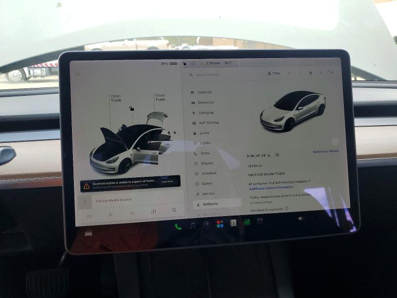 59181546 :رقم المزاد ، 5YJ3E1EA3NF112256 vin ، 2022 Tesla Model 3 مزاد بيع