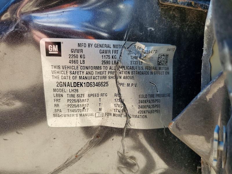 Продажа на аукционе авто 2013 Chevrolet Equinox, vin: 2GNALDEK1D6346625, номер лота: 58262826