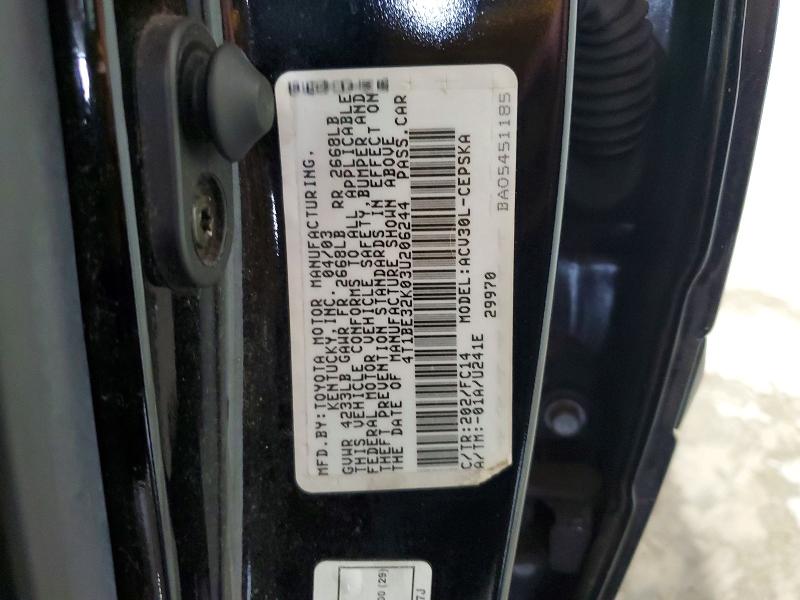 Aukcja sprzedaży 2003 Toyota Camry, vin: 4T1BE32K03U206244, numer aukcji: 59300696