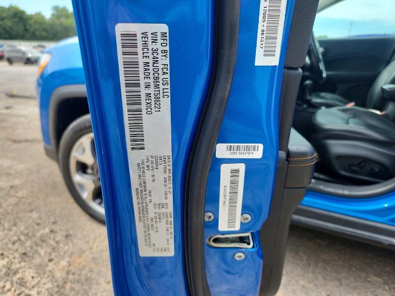 Продаж на аукціоні авто 2021 Jeep Compass, vin: 3C4NJDCB6MT586221, номер лоту: 57900766