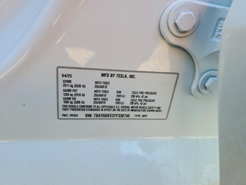 Продажа на аукционе авто 2026 Tesla Model Y, vin: 7SAYGDEE3TF338740, номер лота: 58591866