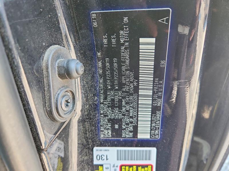 56952026 :رقم المزاد ، 5TDXZ3DC0JS955065 vin ، 2018 Toyota Sienna مزاد بيع