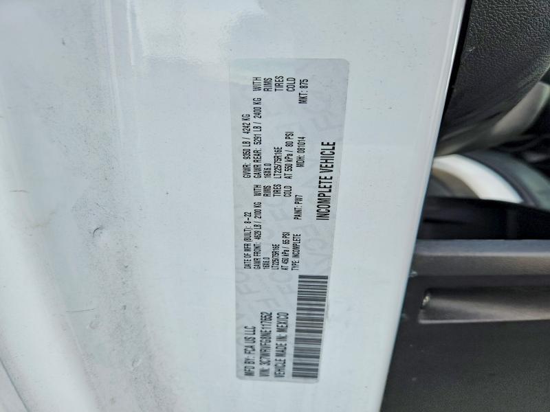 55572386 :رقم المزاد ، 3C7WRVFG8NE117652 vin ، 2022 Ram Promaster 3500 مزاد بيع