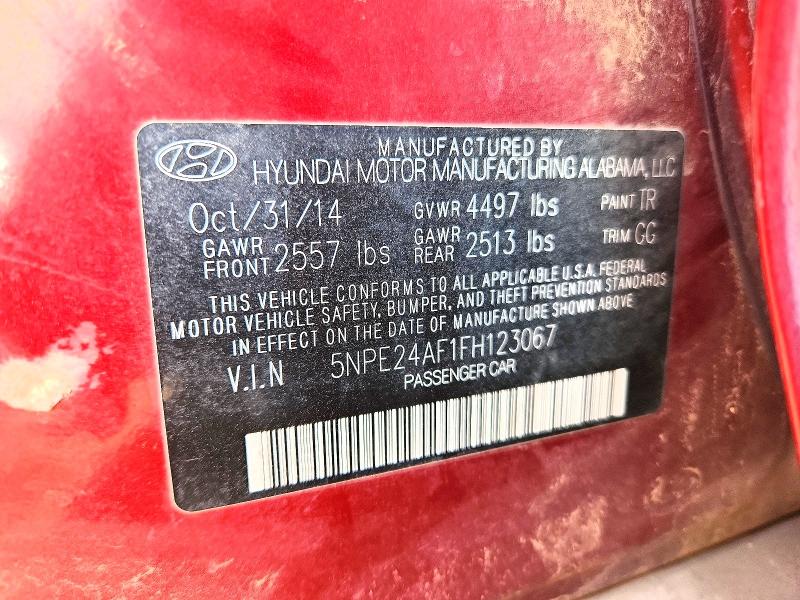 Продажа на аукционе авто 2015 Hyundai Sonata, vin: 5NPE24AF1FH123067, номер лота: 59174716