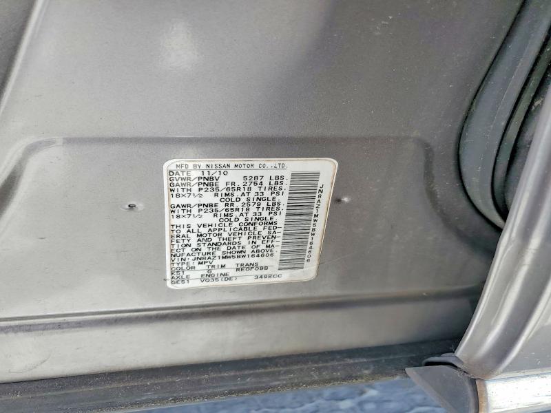 Aukcja sprzedaży 2011 Nissan Murano, vin: JN8AZ1MW5BW164606, numer aukcji: 56793616