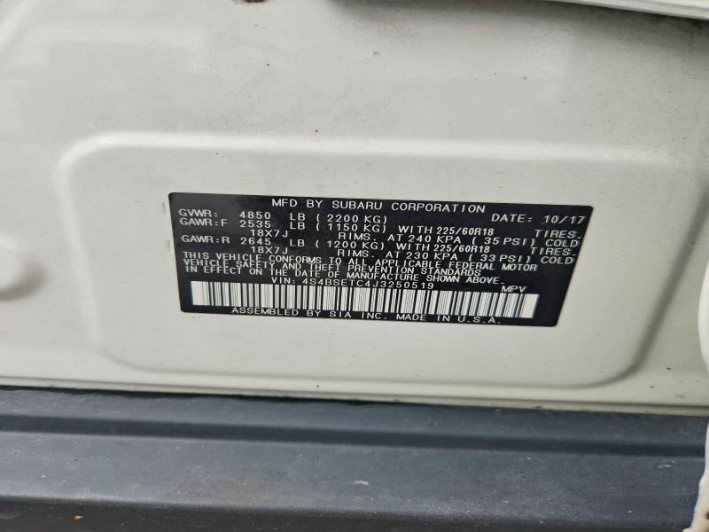 Aukcja sprzedaży 2018 Subaru Outback, vin: 4S4BSETC4J3250519, numer aukcji: 57149796