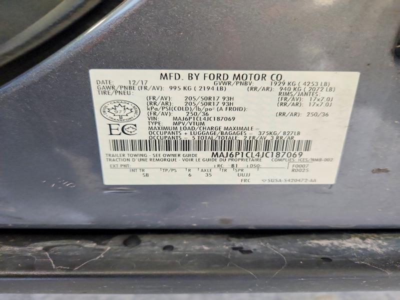 Продажа на аукционе авто 2018 Ford Ecosport, vin: MAJ6P1CL4JC187069, номер лота: 59031436