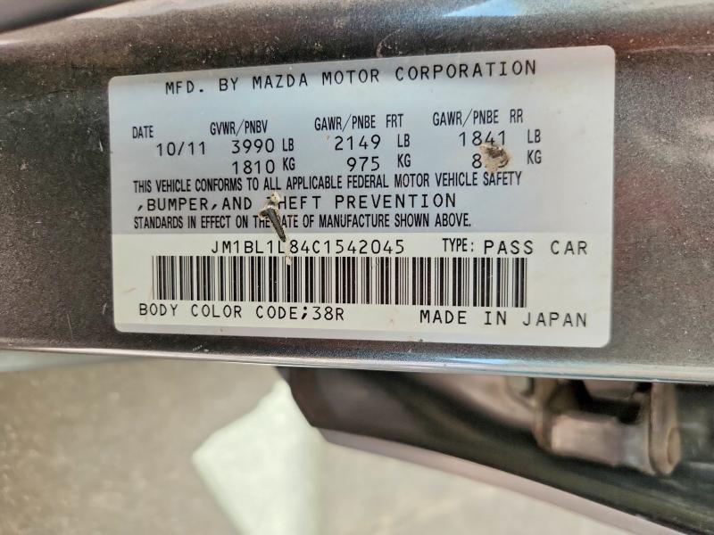 Продаж на аукціоні авто 2012 Mazda 3, vin: JM1BL1L84C1542045, номер лоту: 59549806