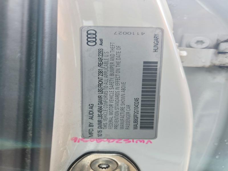 59146326 :رقم المزاد ، WAUB8GFF2G1043245 vin ، 2016 Audi A3 مزاد بيع
