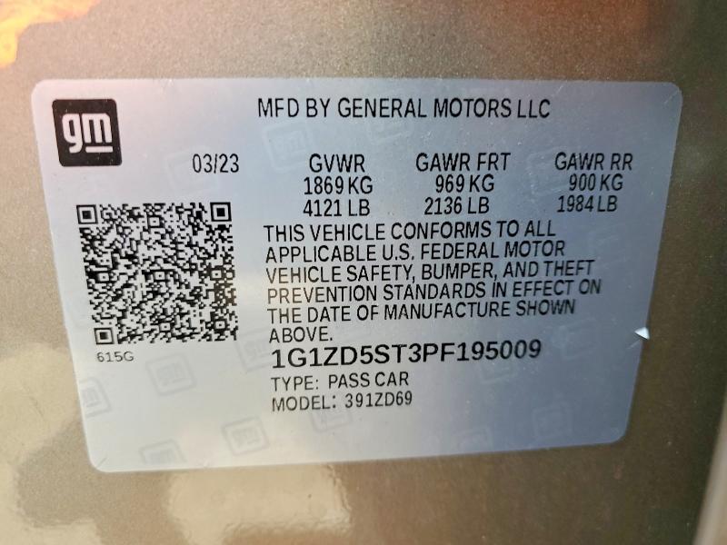 Продаж на аукціоні авто 2023 Chevrolet Malibu, vin: 1G1ZD5ST3PF195009, номер лоту: 55580656