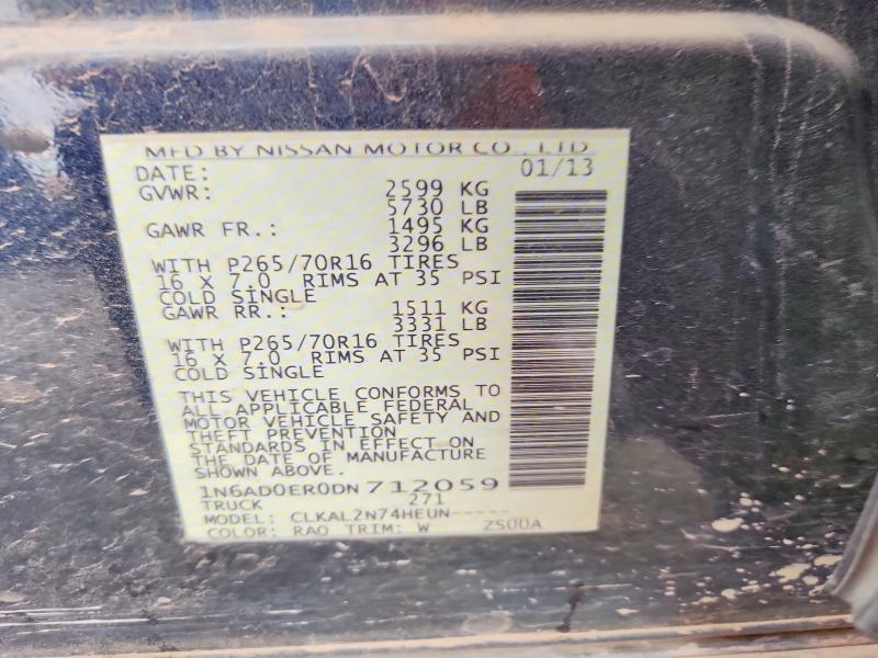 Продажа на аукционе авто 2013 Nissan Frontier, vin: 1N6AD0ER0DN712059, номер лота: 58811296