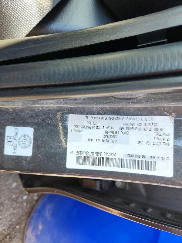 Aukcja sprzedaży 2018 Mazda 3, vin: 3MZBN1M31JM171646, numer aukcji: 57524956