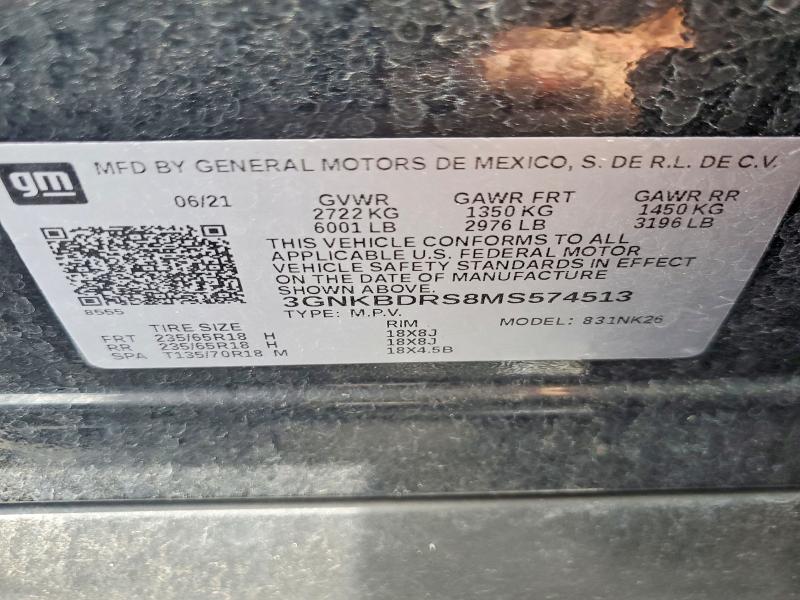 Продаж на аукціоні авто 2021 Chevrolet Blazer, vin: 3GNKBDRS8MS574513, номер лоту: 59199096