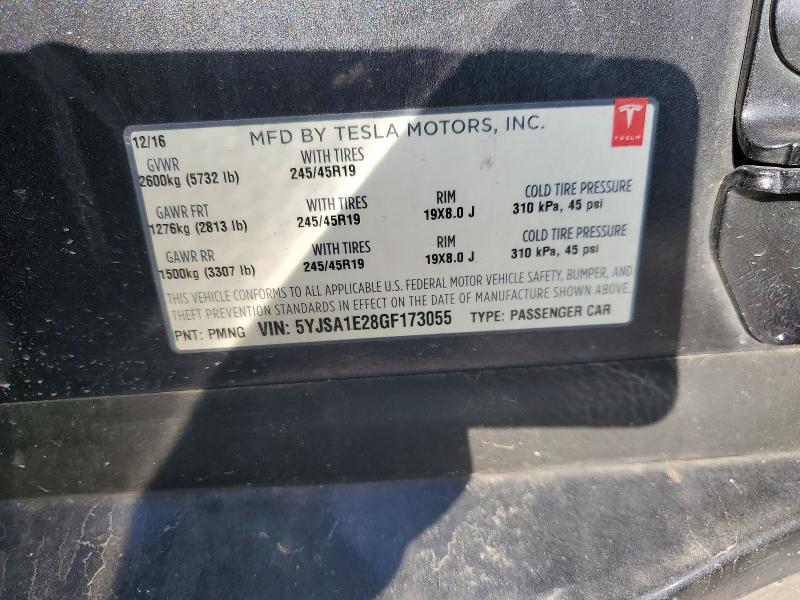 Aukcja sprzedaży 2016 Tesla Model S, vin: 5YJSA1E28GF173055, numer aukcji: 58601016