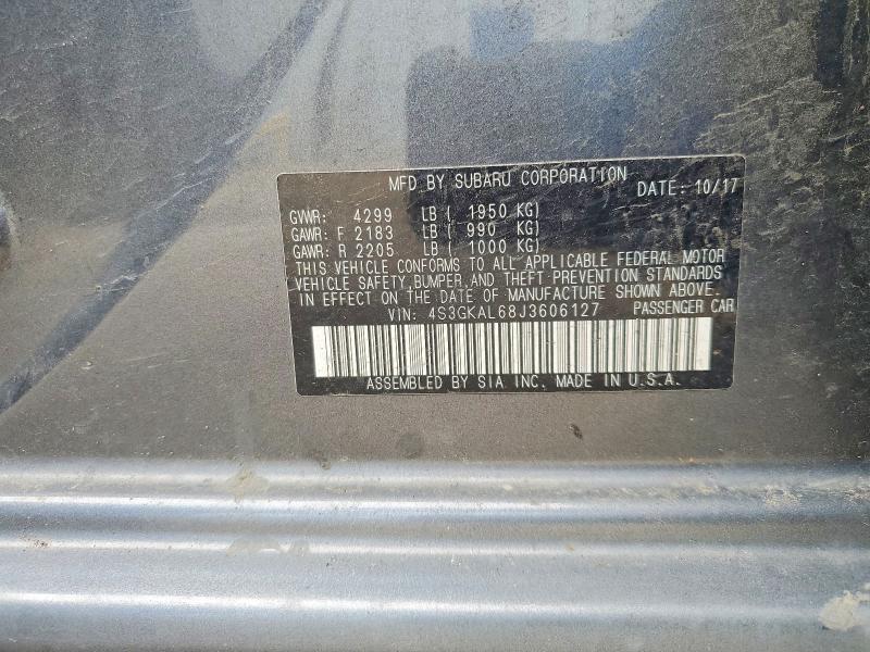 2018 Subaru Impreza მანქანა იყიდება აუქციონზე, vin: 4S3GKAL68J3606127, აუქციონის ნომერი: 56850896