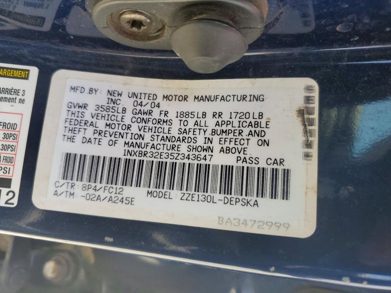 Продаж на аукціоні авто 2005 Toyota Corolla, vin: 1NXBR32E35Z343647, номер лоту: 56648236