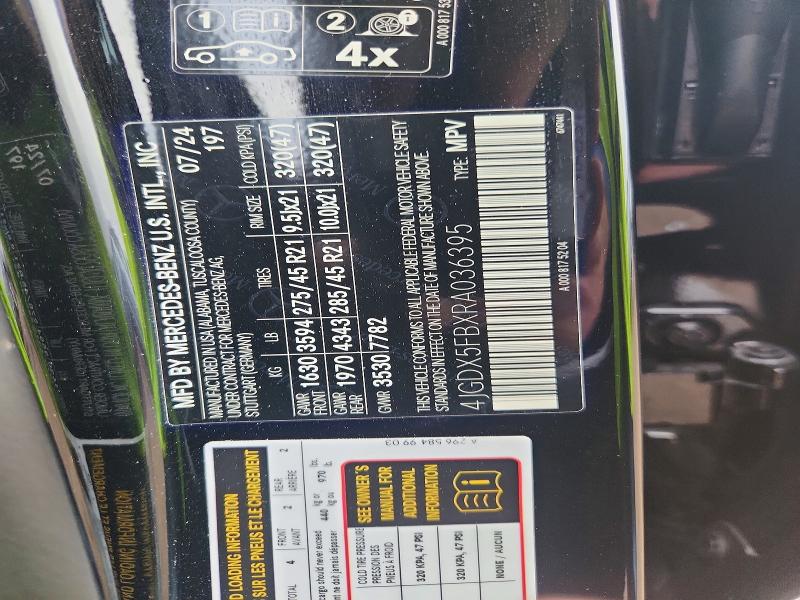55549496 :رقم المزاد ، 4JGDX5FBXRA036395 vin ، 2024 Mercedes-benz Eqs Suv مزاد بيع