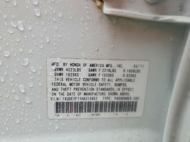 58555516 :رقم المزاد ، 19UDE2F71HA014662 vin ، 2017 Acura Ilx مزاد بيع