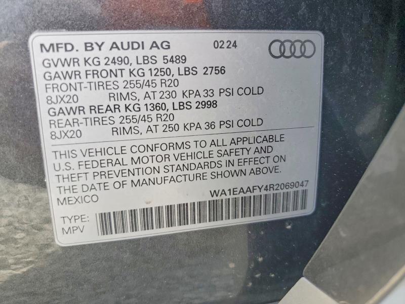 Aukcja sprzedaży 2024 Audi Q5, vin: WA1EAAFY4R2069047, numer aukcji: 56169406