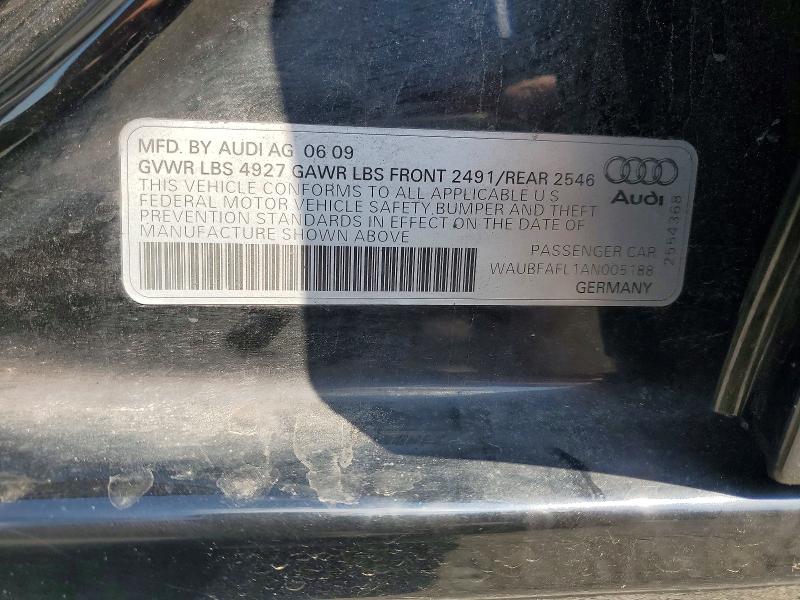 Продажа на аукционе авто 2010 Audi A4, vin: WAUBFAFL1AN005188, номер лота: 57401876