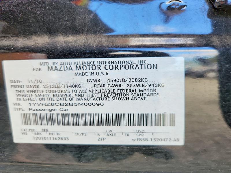 55991336 :رقم المزاد ، 1YVHZ8CB2B5M08696 vin ، 2011 Mazda 6 مزاد بيع
