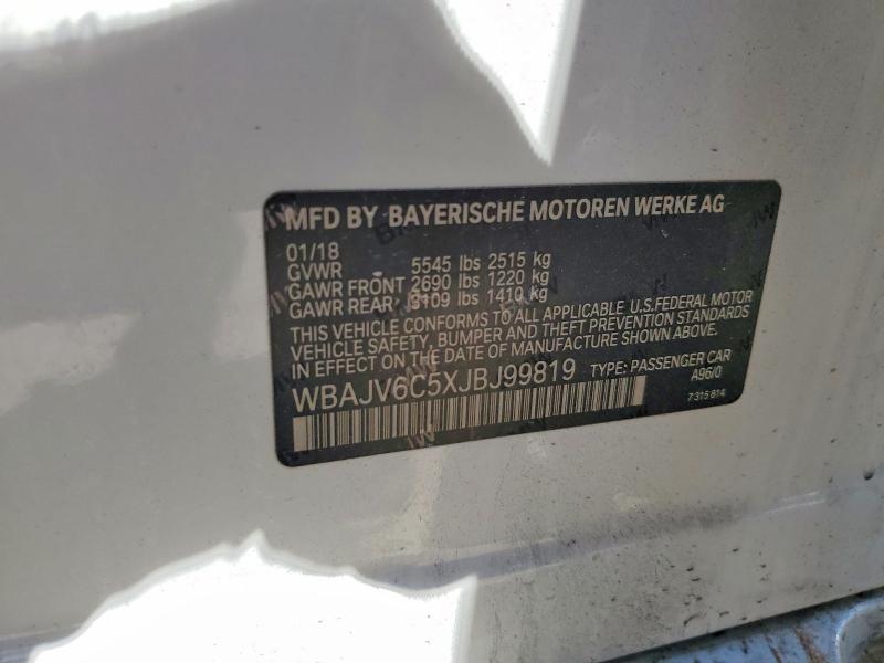 Продаж на аукціоні авто 2018 Bmw 640, vin: WBAJV6C5XJBJ99819, номер лоту: 58489116