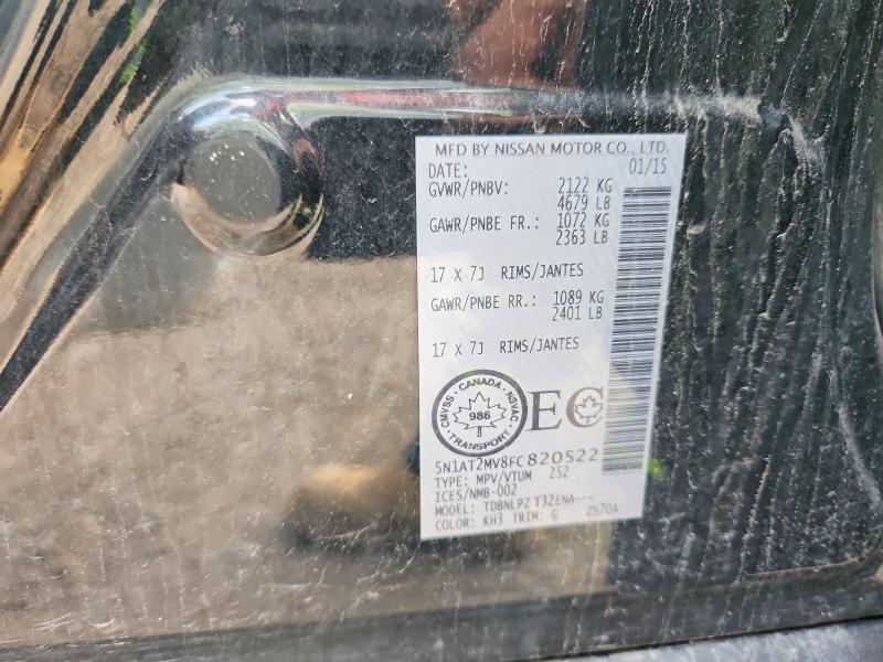 Продажа на аукционе авто 2015 Nissan Rogue, vin: 5N1AT2MV8FC820522, номер лота: 56611046