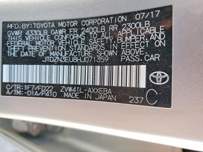 2017 Toyota Prius V მანქანა იყიდება აუქციონზე, vin: JTDZN3EU8HJ071359, აუქციონის ნომერი: 55914466