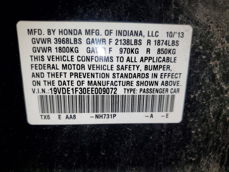 56818616 :رقم المزاد ، 19VDE1F30EE009072 vin ، 2014 Acura Ilx مزاد بيع