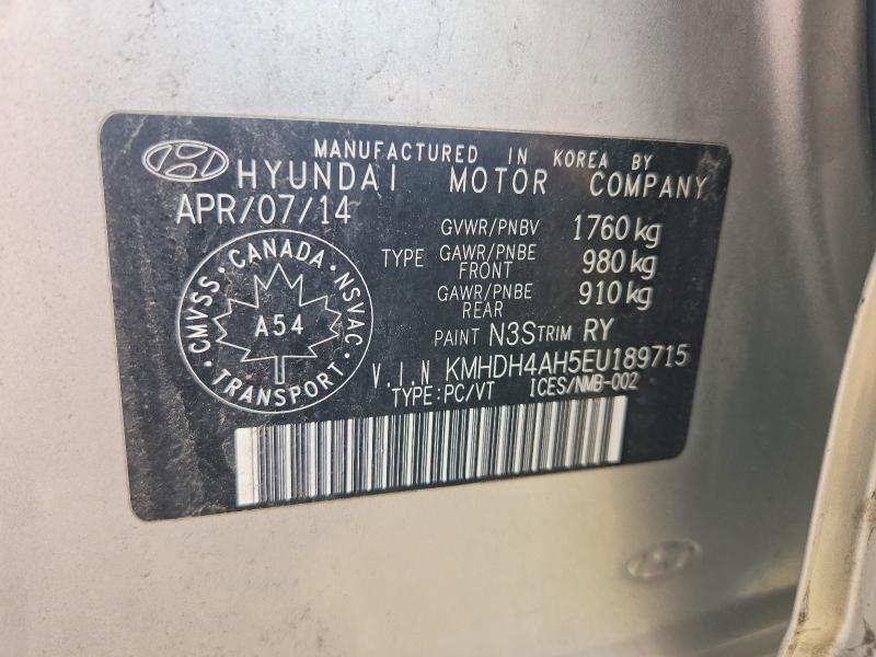 Продажа на аукционе авто 2014 Hyundai Elantra, vin: KMHDH4AH5EU189715, номер лота: 57550986