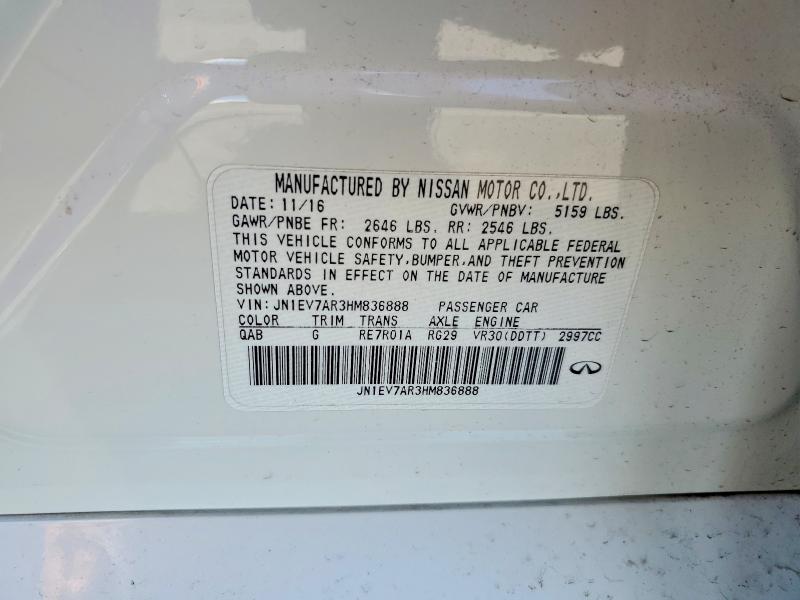 Aukcja sprzedaży 2017 Infiniti Q50, vin: JN1EV7AR3HM836888, numer aukcji: 55725176