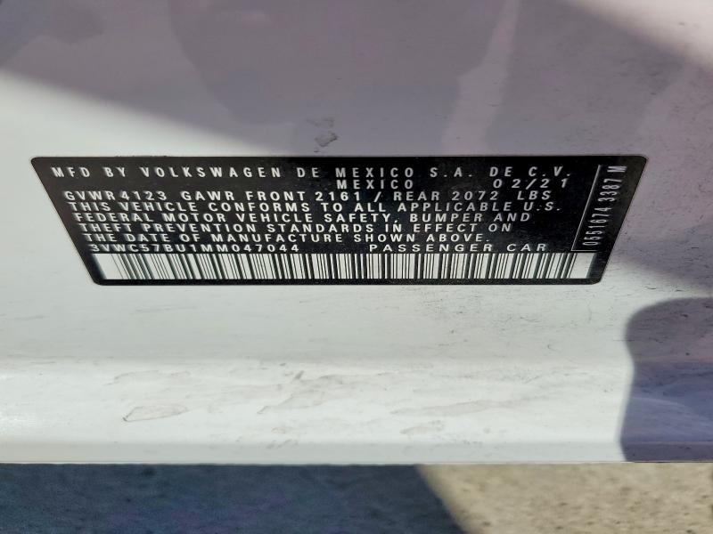 Продаж на аукціоні авто 2021 Volkswagen Jetta, vin: 3VWC57BU1MM047044, номер лоту: 57356586