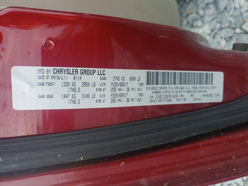 57875776 :رقم المزاد ، 2C4RC1CG5FR514678 vin ، 2015 Chrysler Town & Country مزاد بيع