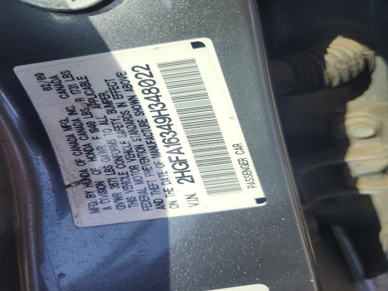 Продаж на аукціоні авто 2009 Honda Civic, vin: 2HGFA16349H348022, номер лоту: 56126466