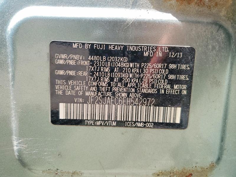 57226766 :رقم المزاد ، JF2SJAEC6EH542972 vin ، 2014 Subaru Forester مزاد بيع