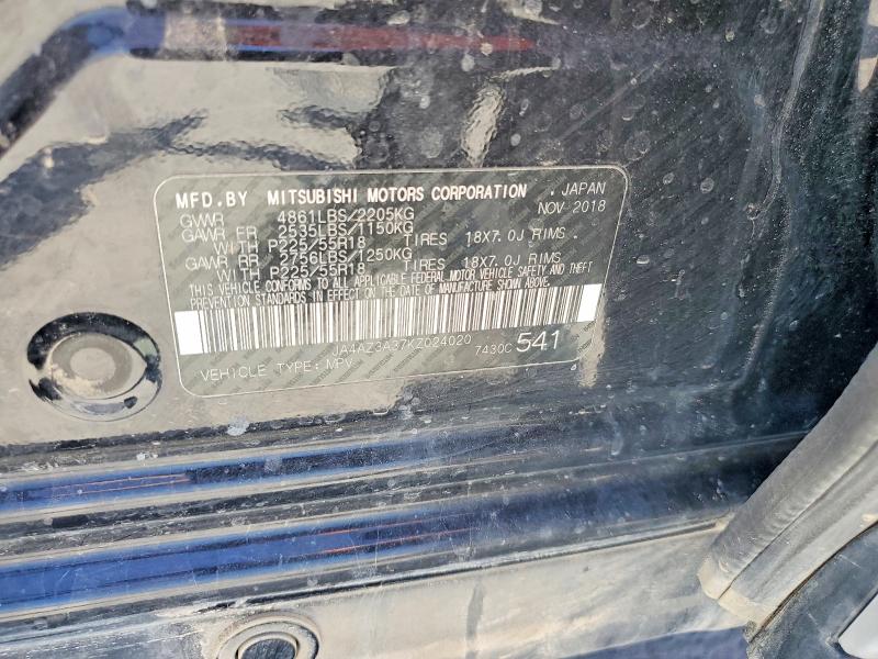 Продажа на аукционе авто 2019 Mitsubishi Outlander, vin: JA4AZ3A37KZ024020, номер лота: 58282356