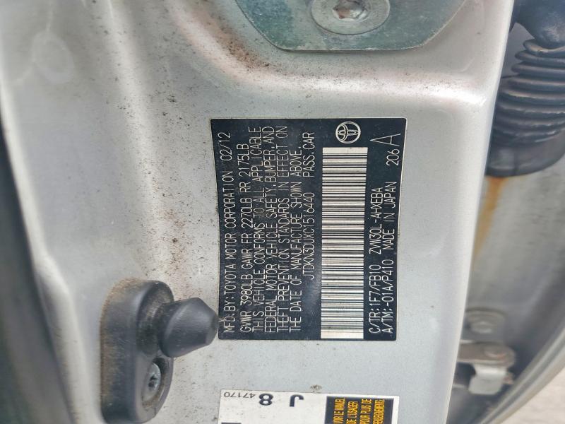 56636736 :رقم المزاد ، JTDKN3DUXC1516440 vin ، 2012 Toyota Prius مزاد بيع