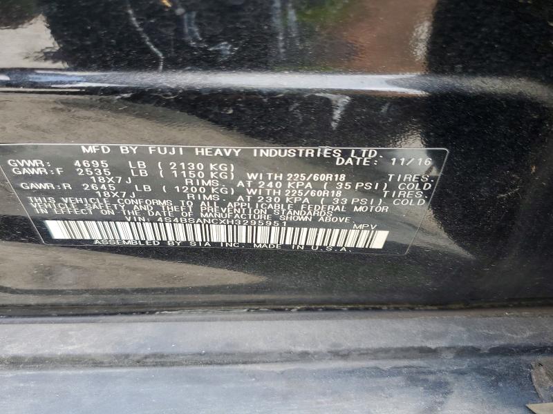 85452795 :رقم المزاد ، 4S4BSANCXH3295951 vin ، 2017 Subaru Outback مزاد بيع