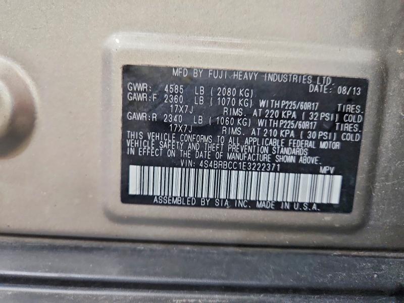 Aukcja sprzedaży 2014 Subaru Outback, vin: 4S4BRBCC1E3222371, numer aukcji: 58868426