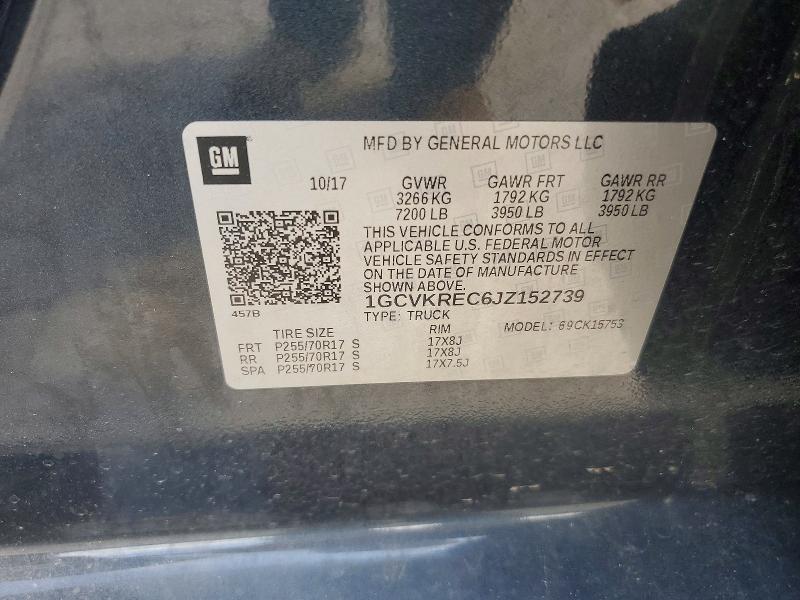 59056926 :رقم المزاد ، 1GCVKREC6JZ152739 vin ، 2018 Chevrolet Silverado مزاد بيع