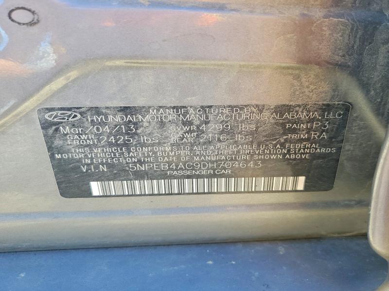 Aukcja sprzedaży 2013 Hyundai Sonata, vin: 5NPEB4AC9DH704643, numer aukcji: 57147986