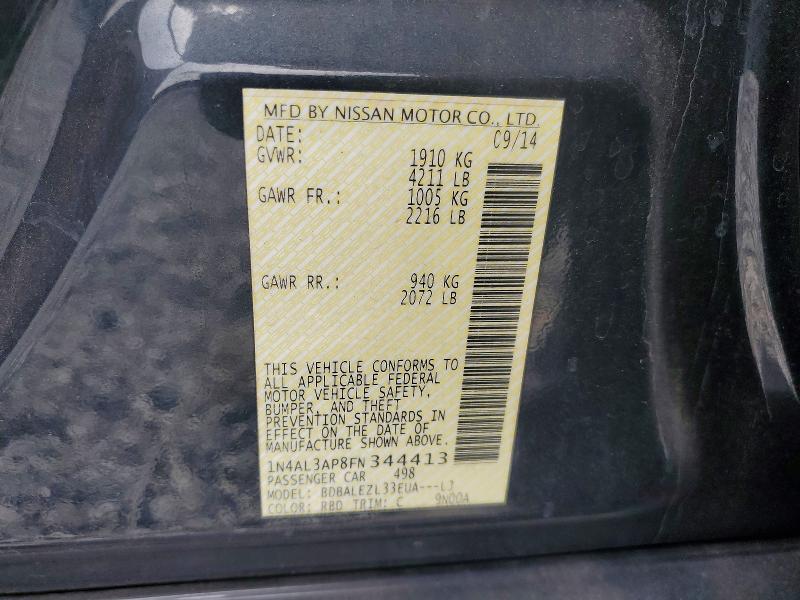 Aukcja sprzedaży 2015 Nissan Altima, vin: 1N4AL3AP8FN344413, numer aukcji: 56721676