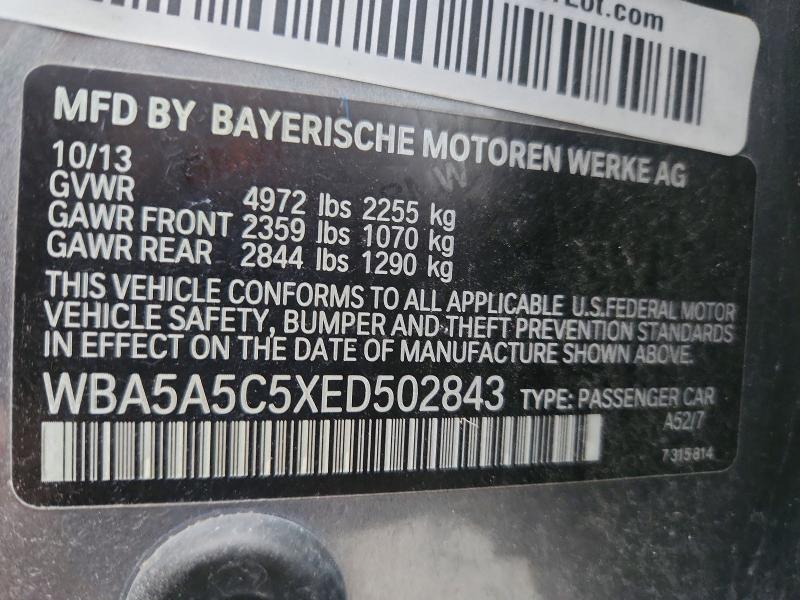 58278406 :رقم المزاد ، WBA5A5C5XED502843 vin ، 2014 Bmw 528 مزاد بيع