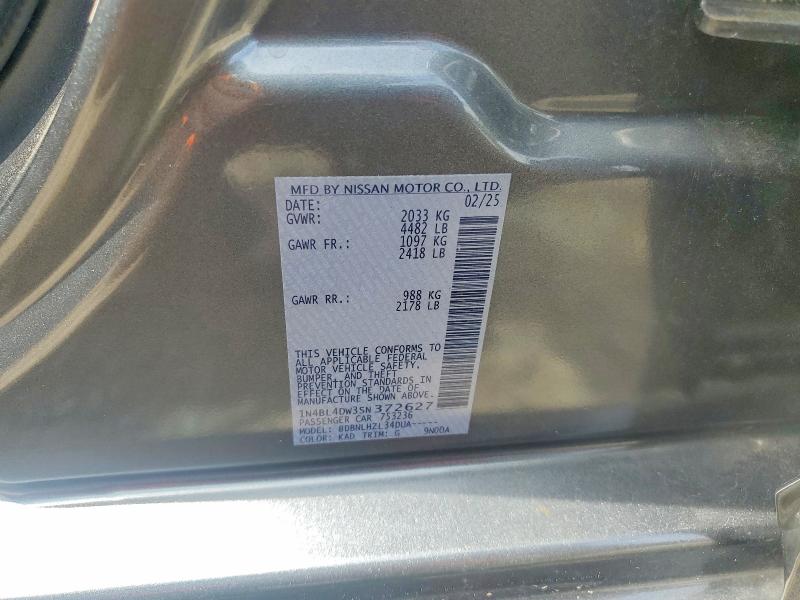 Aukcja sprzedaży 2025 Nissan Altima, vin: 1N4BL4DW3SN372627, numer aukcji: 55453266