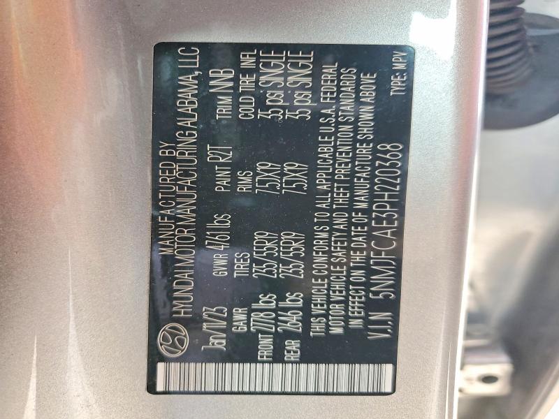 2023 Hyundai Tucson მანქანა იყიდება აუქციონზე, vin: 5NMJFCAE3PH220368, აუქციონის ნომერი: 58380736