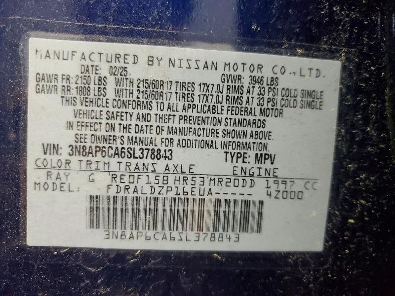 Aukcja sprzedaży 2025 Nissan Kicks, vin: 3N8AP6CA6SL378843, numer aukcji: 56582696