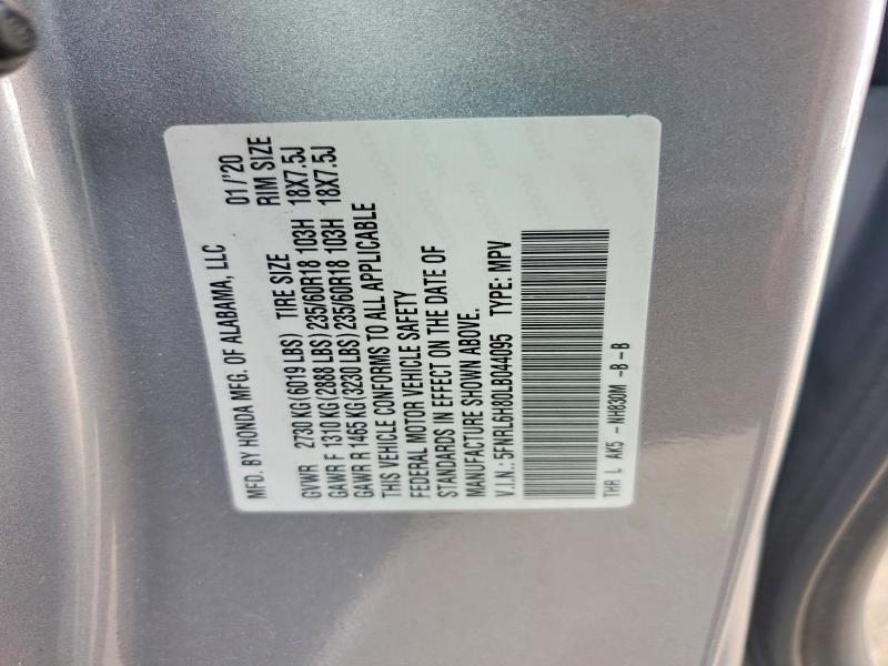 2020 Honda Odyssey მანქანა იყიდება აუქციონზე, vin: 5FNRL6H80LB044095, აუქციონის ნომერი: 58056236