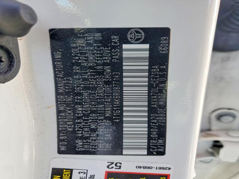 Aukcja sprzedaży 2024 Toyota Camry, vin: 4T1G11AK6RU877143, numer aukcji: 58834406